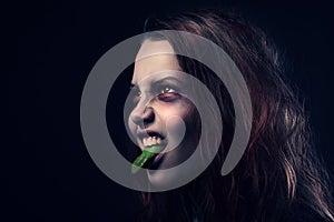 Possessed girl with her Ã¢EUR photo